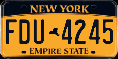 NY license plate FDU4245