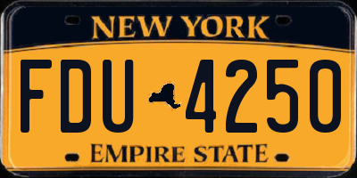 NY license plate FDU4250