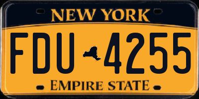 NY license plate FDU4255