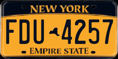NY license plate FDU4257