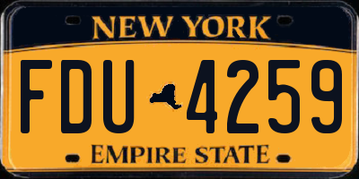 NY license plate FDU4259