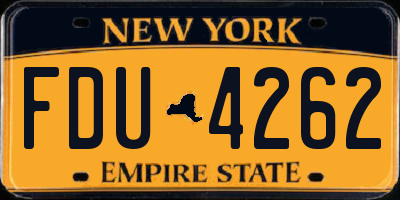 NY license plate FDU4262