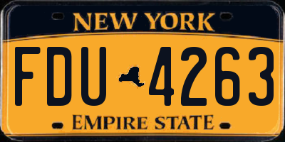 NY license plate FDU4263