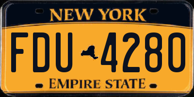NY license plate FDU4280