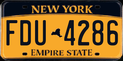 NY license plate FDU4286