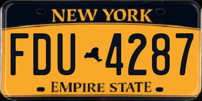 NY license plate FDU4287