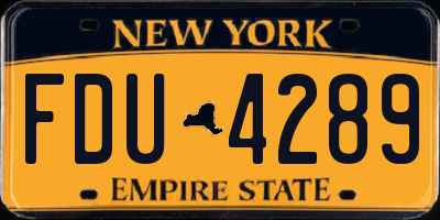 NY license plate FDU4289