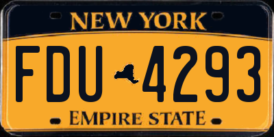 NY license plate FDU4293