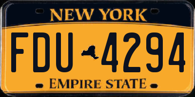 NY license plate FDU4294