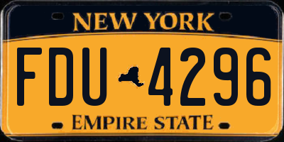 NY license plate FDU4296