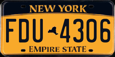NY license plate FDU4306