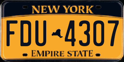NY license plate FDU4307