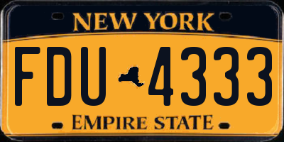 NY license plate FDU4333