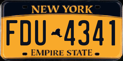 NY license plate FDU4341