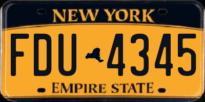NY license plate FDU4345