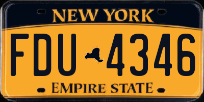 NY license plate FDU4346