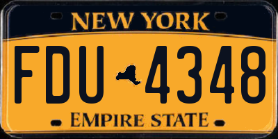 NY license plate FDU4348