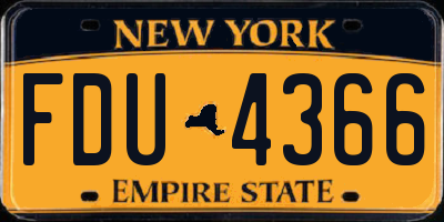 NY license plate FDU4366