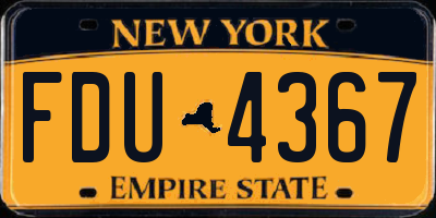 NY license plate FDU4367