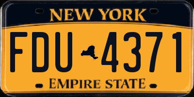 NY license plate FDU4371