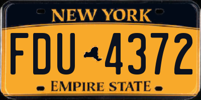 NY license plate FDU4372