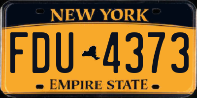 NY license plate FDU4373