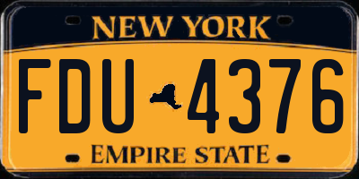 NY license plate FDU4376