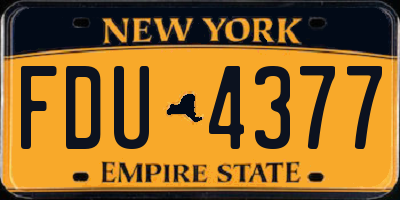 NY license plate FDU4377