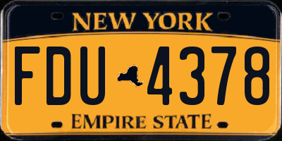NY license plate FDU4378