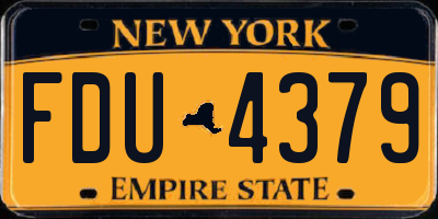 NY license plate FDU4379