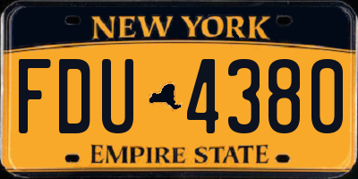 NY license plate FDU4380