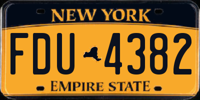 NY license plate FDU4382