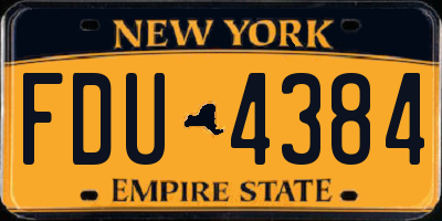 NY license plate FDU4384
