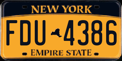 NY license plate FDU4386