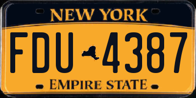 NY license plate FDU4387