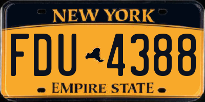 NY license plate FDU4388