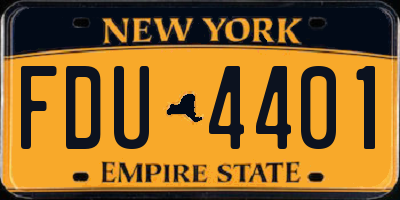 NY license plate FDU4401
