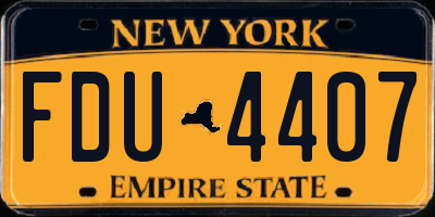NY license plate FDU4407