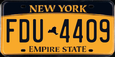 NY license plate FDU4409