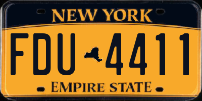 NY license plate FDU4411