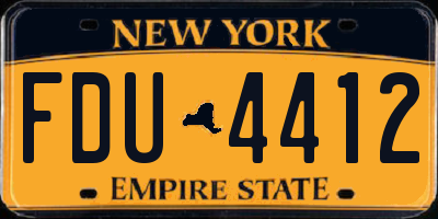 NY license plate FDU4412