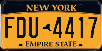 NY license plate FDU4417