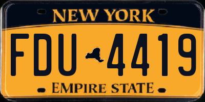 NY license plate FDU4419