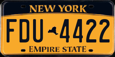 NY license plate FDU4422