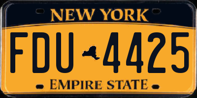 NY license plate FDU4425