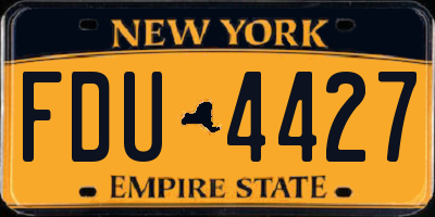 NY license plate FDU4427