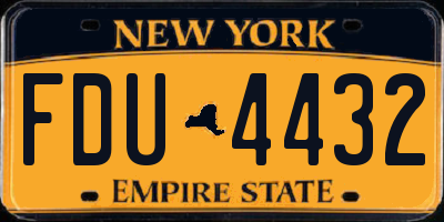 NY license plate FDU4432