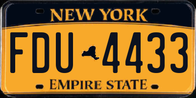 NY license plate FDU4433