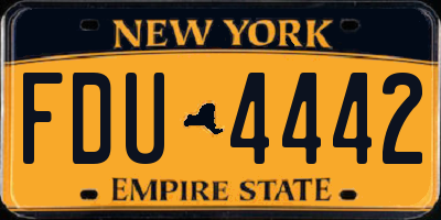 NY license plate FDU4442