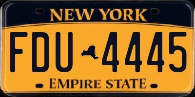 NY license plate FDU4445